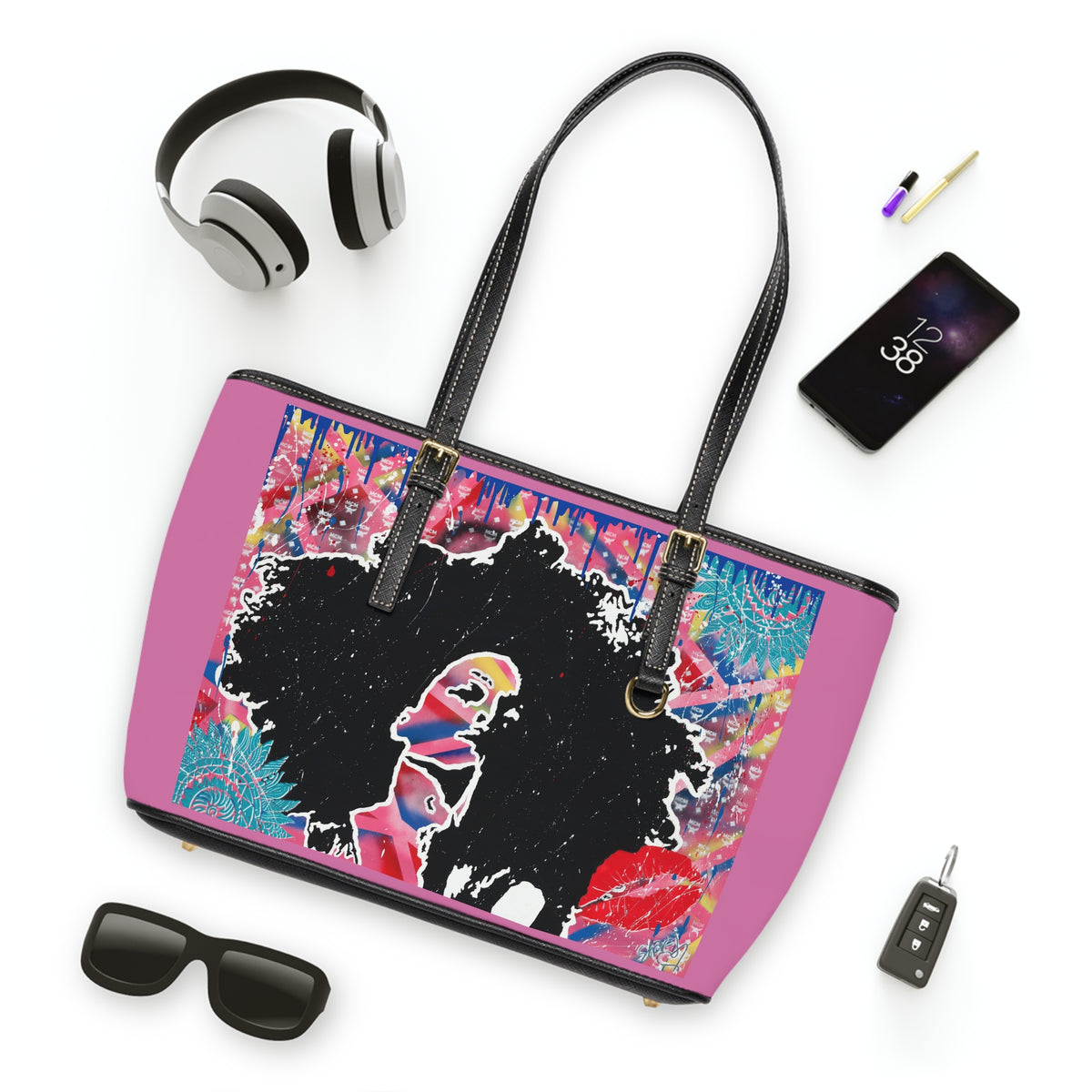 "Embodied " PU Leather Shoulder Bag