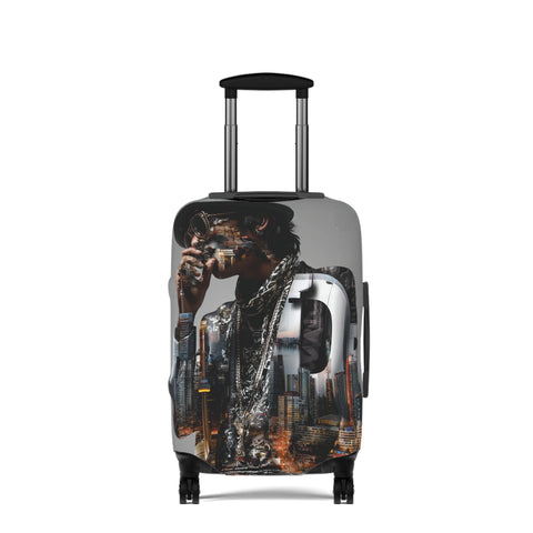 Luggage Cover - Urban Jazz Double Exposure Travel Suitcase Protector