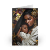 Mother and Child Greeting Card – Luxurious Gold Portrait Card for New Moms, Mother’s Day, Baby Shower
