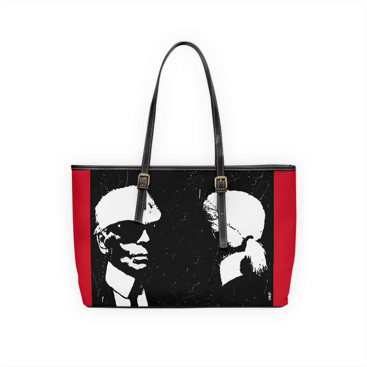 "Label Whore 2-Karl Lagerfeld"  PU Leather Shoulder Bag
