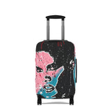 Unbothered Luggage Cover – Pink & Teal Pop Art Travel Protector