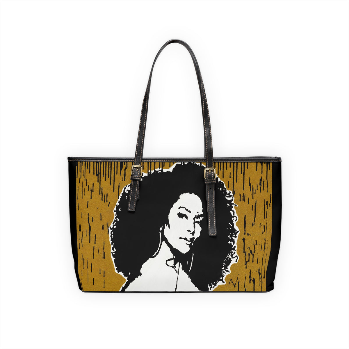 "Angela Bassett Gold Series Tribute"  PU Leather Shoulder Bag