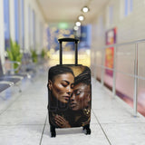 Luggage Cover – 'Love' Portrait Travel Suitcase Cover (Elegant Black Women Design)