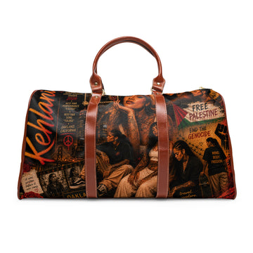 Kehlani Waterproof Travel Bag – Political Collage 'Free Palestine' Duffle