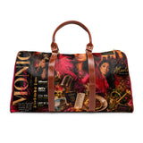 R&B Singer Monica Waterproof Travel Bag – Vintage Glam Collage Duffle (Atlanta & Music Theme)