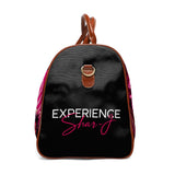 "PINKY" Waterproof Travel Bag - Pink Collage Weekender Duffel with Photo & 'Pinky' Graphic
