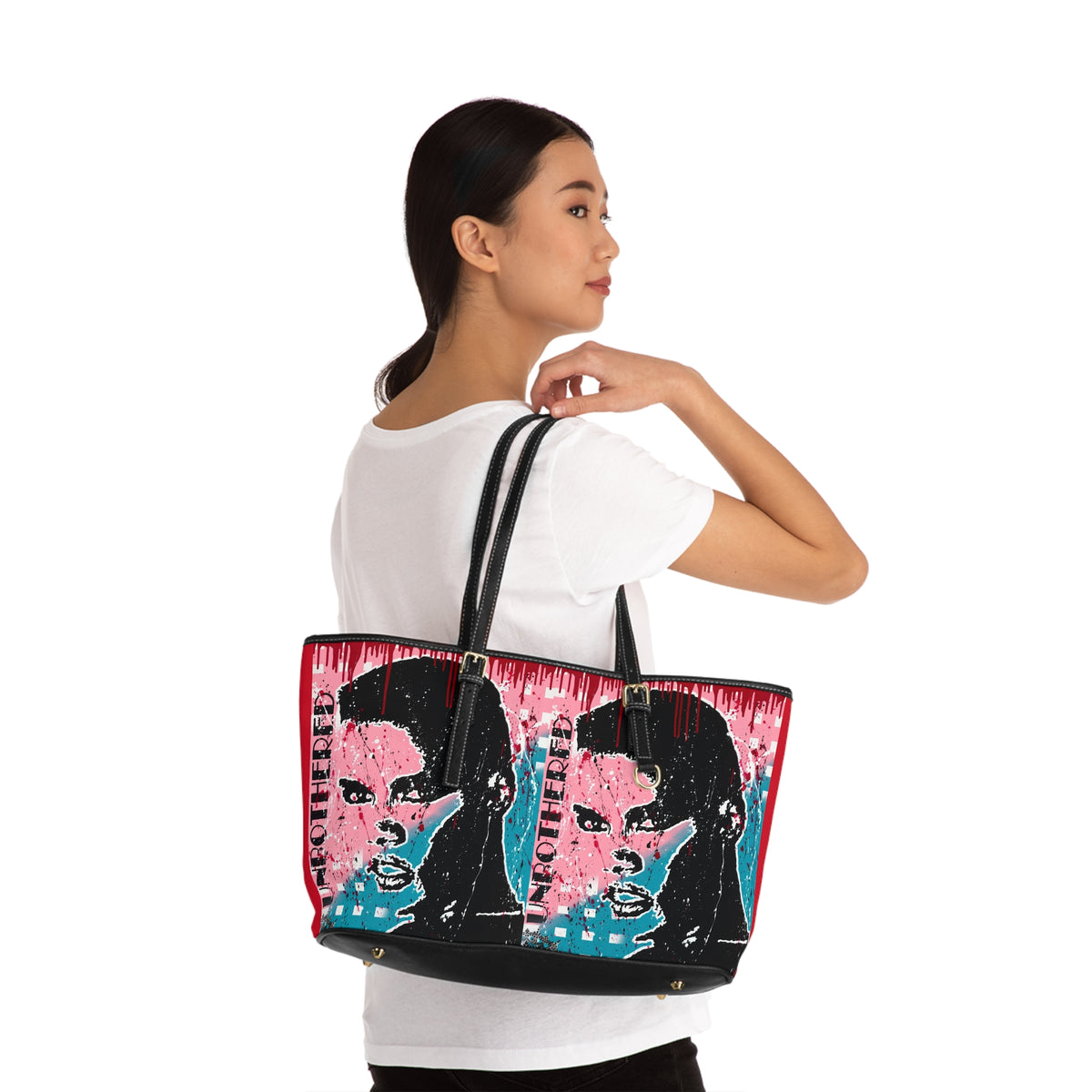"Unbothered Tribute To Grace Jones" PU Leather Shoulder Bag