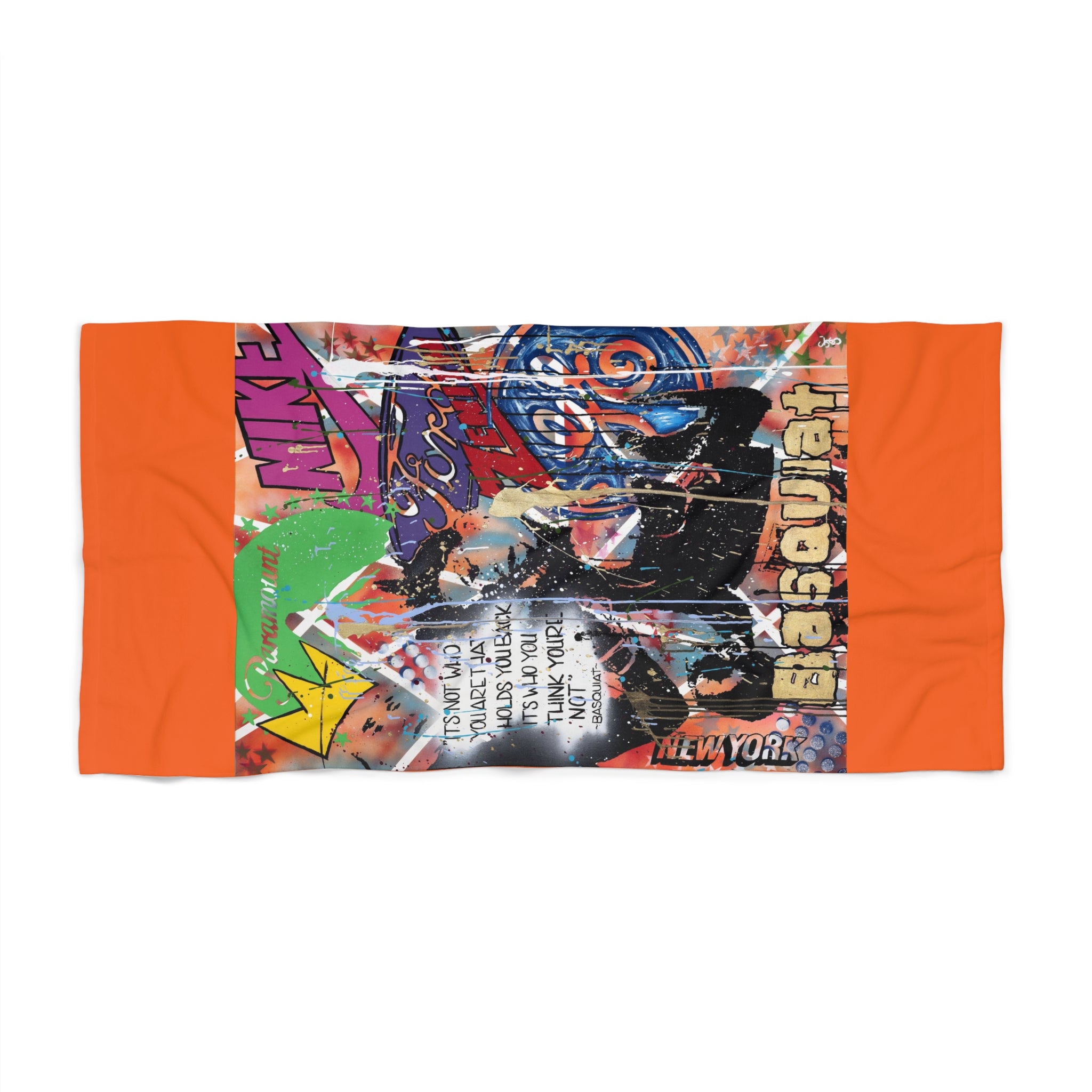"Warhol/Basquiat Tribute"  Graffiti Beach Towel