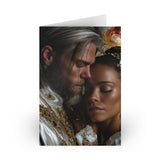 Romantic Royalty Greeting Card — Elegant Couple Art Card (1 or 10-pack)
