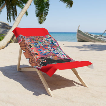 " No Hate Just Love -MLK Inspired" Beach Towel - Colorful Coastal Escape