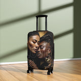 Luggage Cover – 'Love' Portrait Travel Suitcase Cover (Elegant Black Women Design)