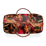 R&B Singer Monica Waterproof Travel Bag – Vintage Glam Collage Duffle (Atlanta & Music Theme)
