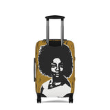 Afro Silhouette Luggage Cover – Bold Retro Black Woman Travel Protector