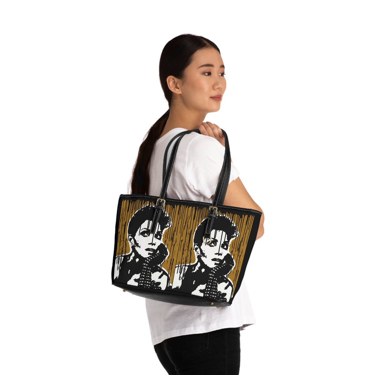 " Halle Berry Gold Series Tribute" PU Leather Shoulder Bag
