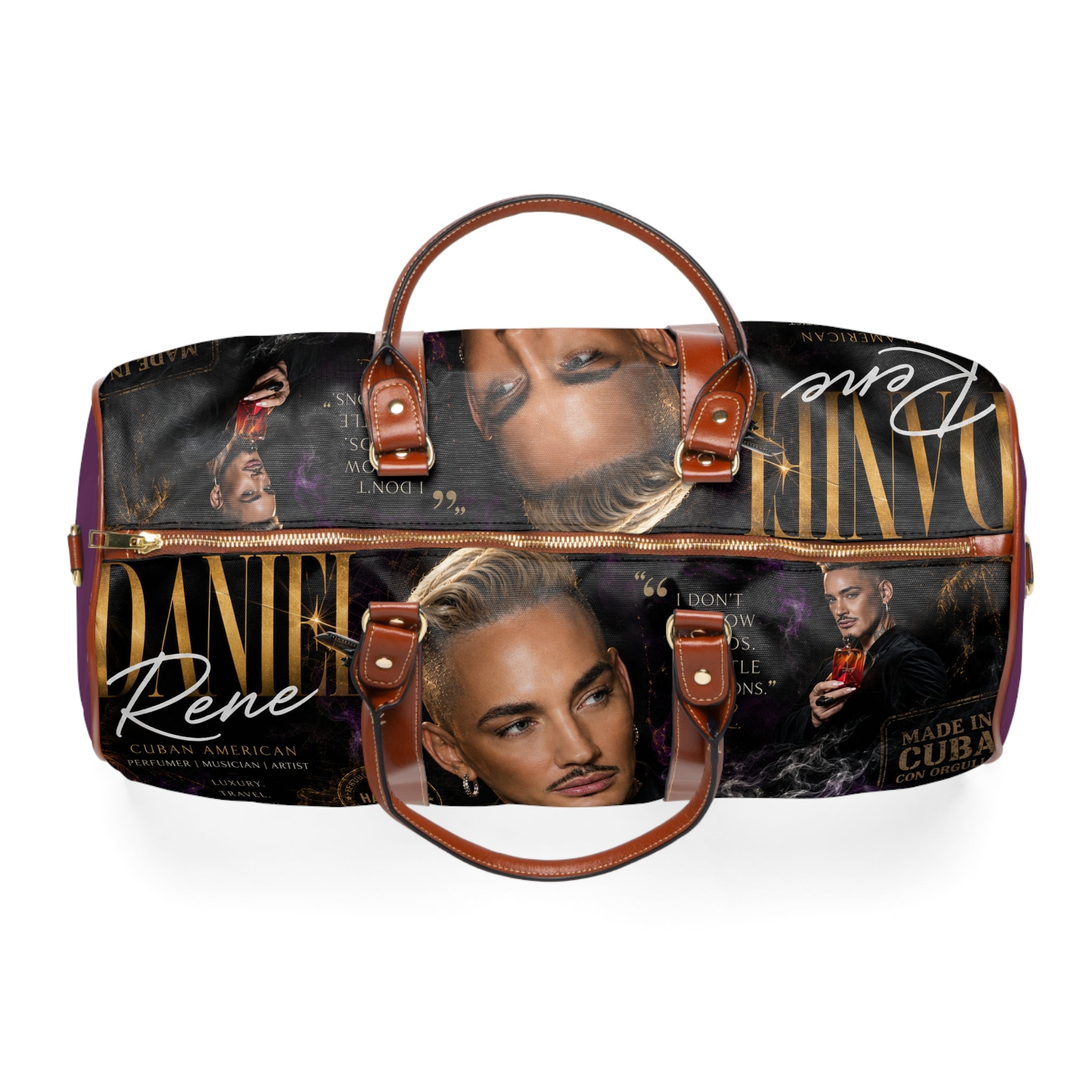 Daniel Rene Waterproof Travel Bag — Miami Retro Celebrity Collage Duffle
