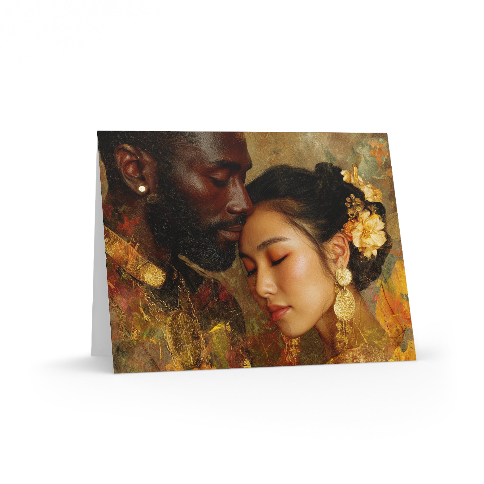 Greeting Card — Romantic Multicultural Portrait (Set of 8/16/24)