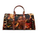Olunike Adeliyi Waterproof Travel Bag — Afrocentric Collage Weekender Duffel