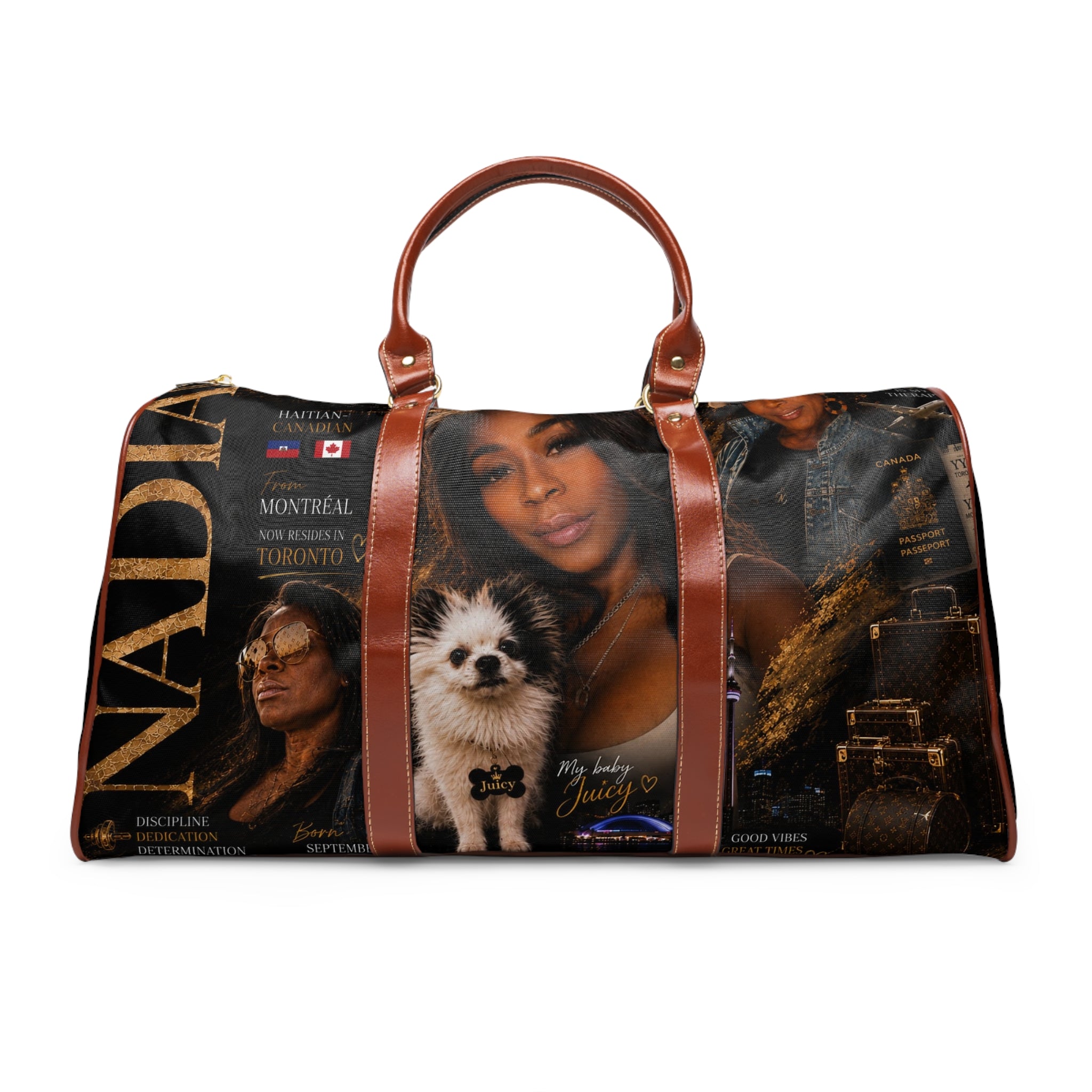 Nadia C Waterproof Travel Bag — Personalized Photo Pet & Portrait Duffle