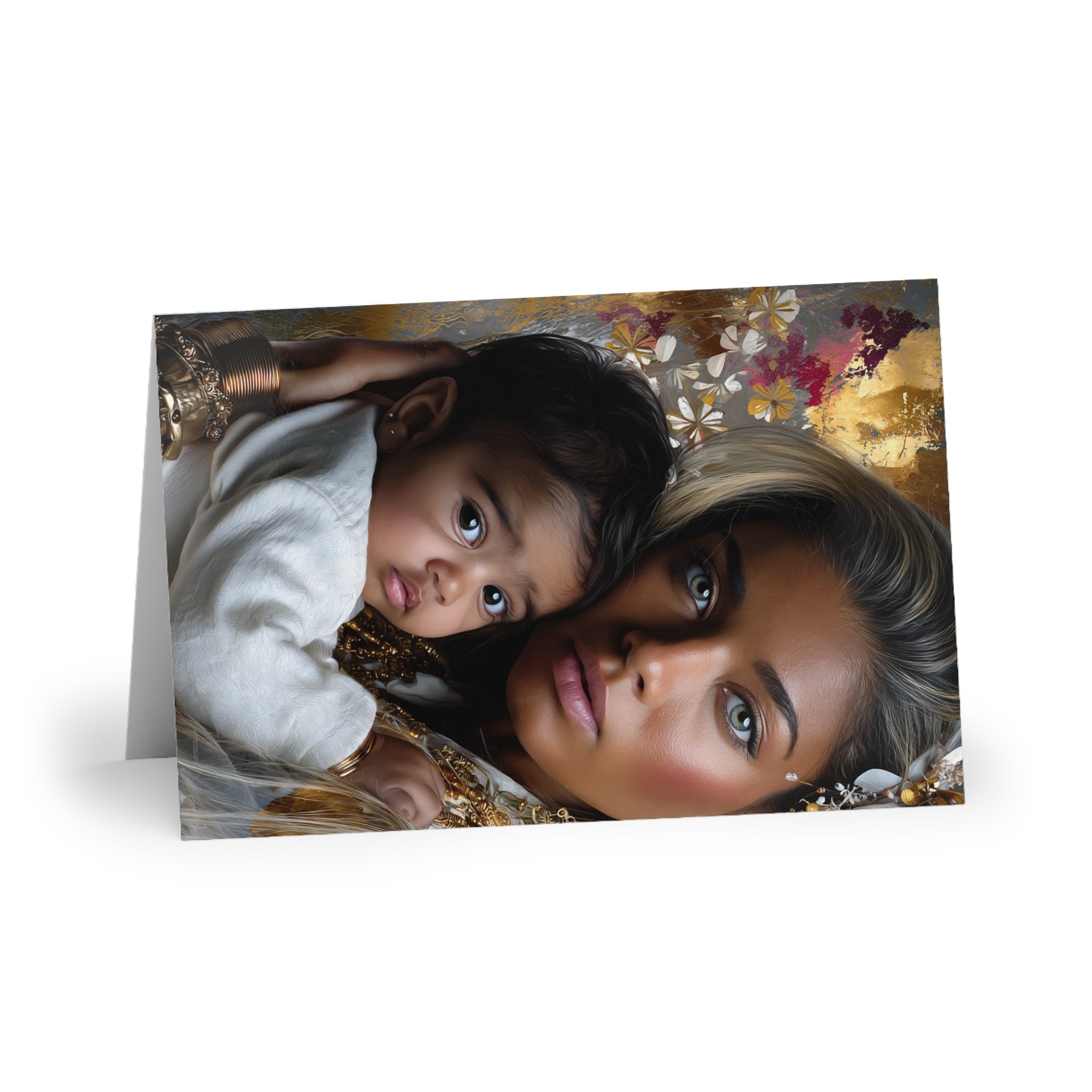 Greeting Card — Mother and Baby Portrait Art Card (Sympathy, New Baby, Mother's Day)