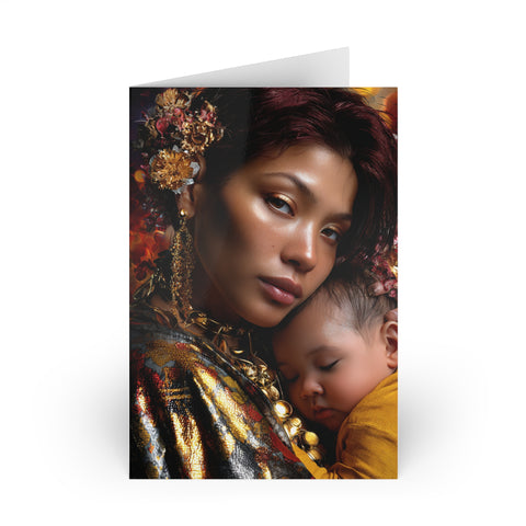 Greeting Card Set — Elegant Mother & Child Portraits (Single or 10‑Pack)