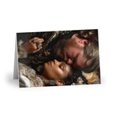 Romantic Vintage Portrait Greeting Card — Intimate Couple Art Card (1 or 10-Pack)