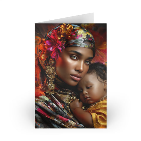 Greeting Card — Mother and Child Portrait (Blank Inside)
