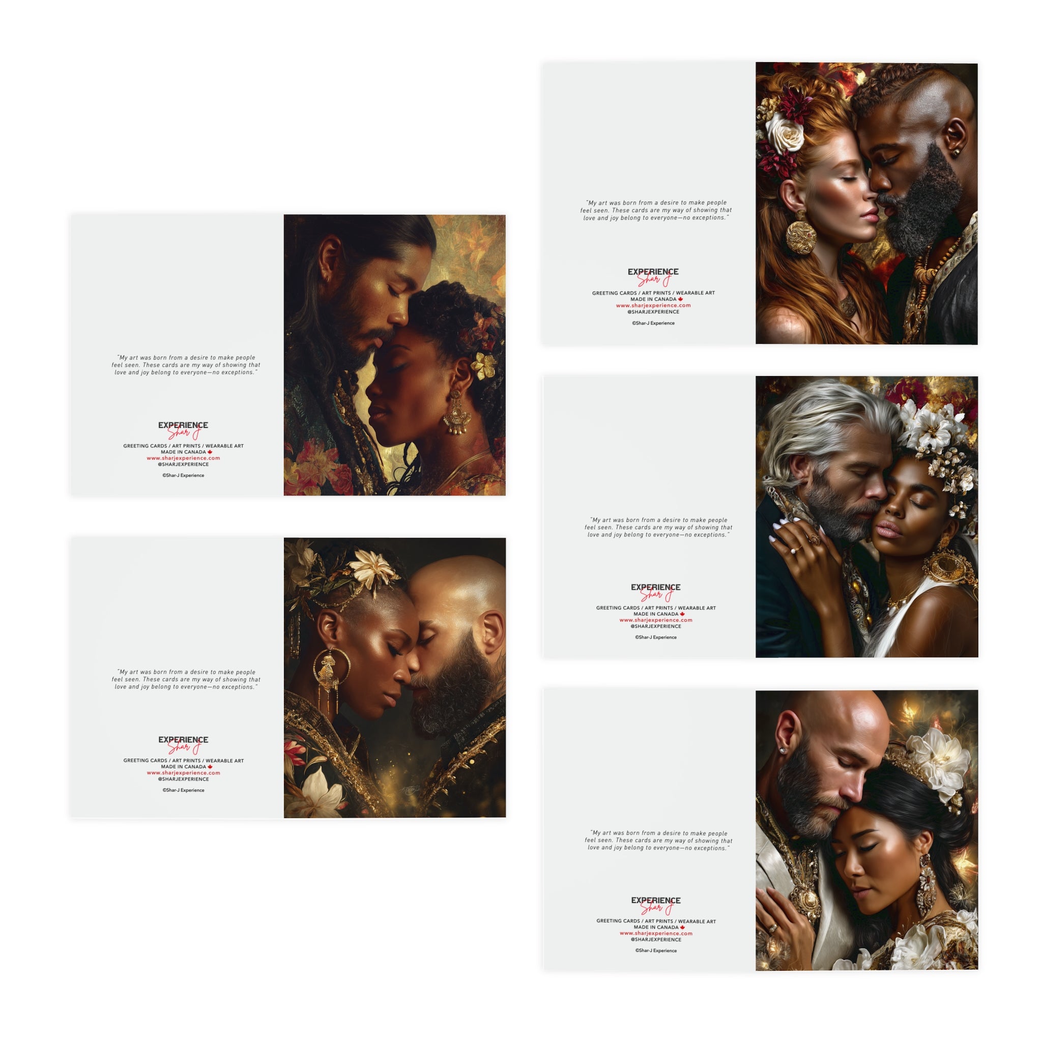 Romantic Couples Greeting Cards (5-Pack)