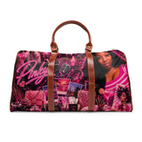 "PINKY" Waterproof Travel Bag - Pink Collage Weekender Duffel with Photo & 'Pinky' Graphic
