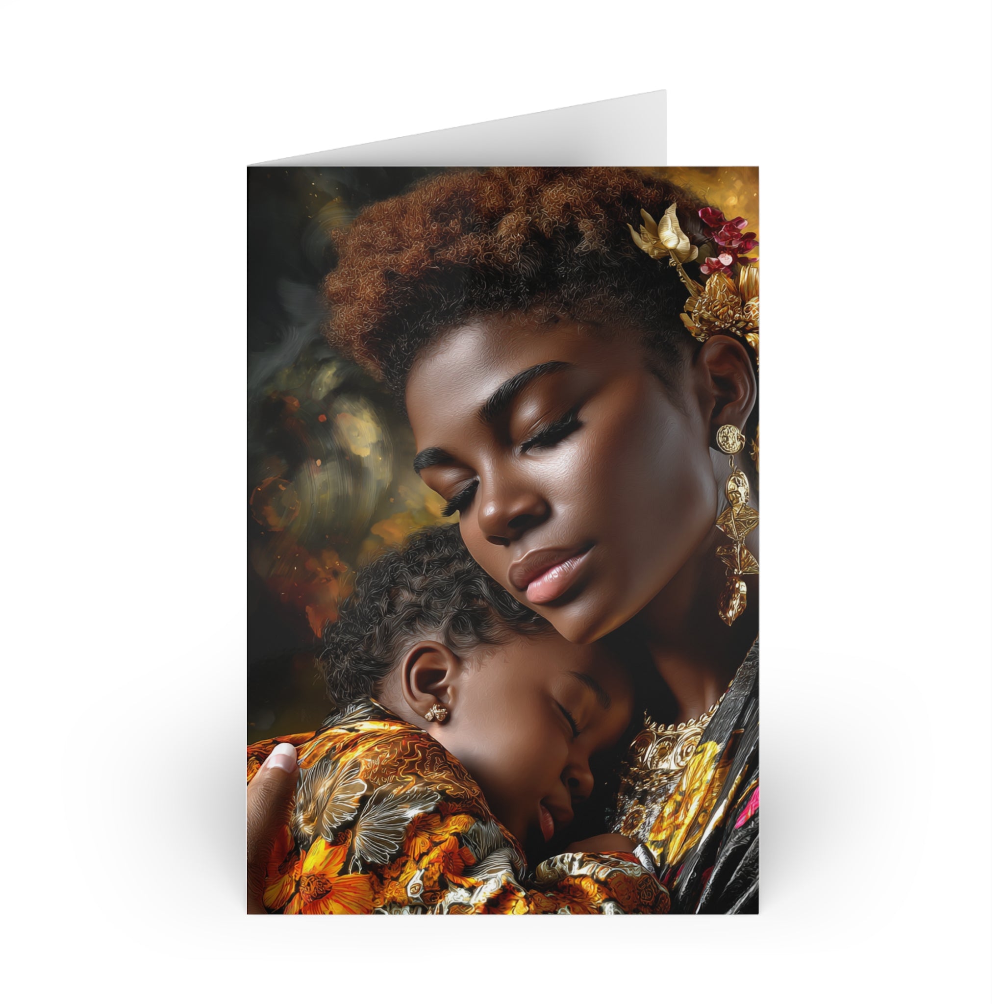 Greeting Card — Mother and Child Portrait Sympathy/Thank You Card (1 or 10 pcs)