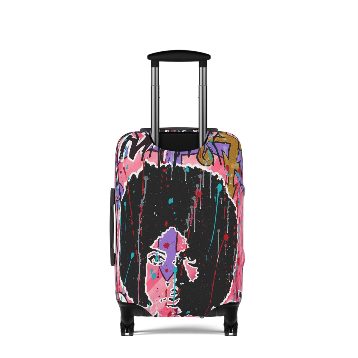 Pop Art Afro Portrait Luggage Cover – Colorful Graffiti Travel Protector