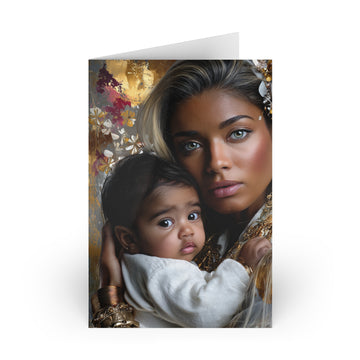 Greeting Card — Mother and Baby Portrait Art Card (Sympathy, New Baby, Mother's Day)