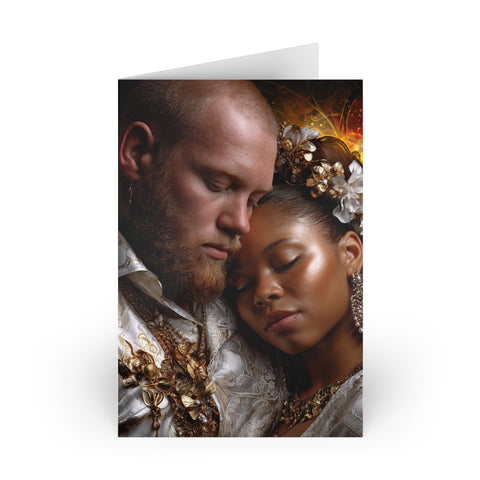 Romantic Portrait Greeting Card — Elegant Couple Love Card (1 or 10-pack)