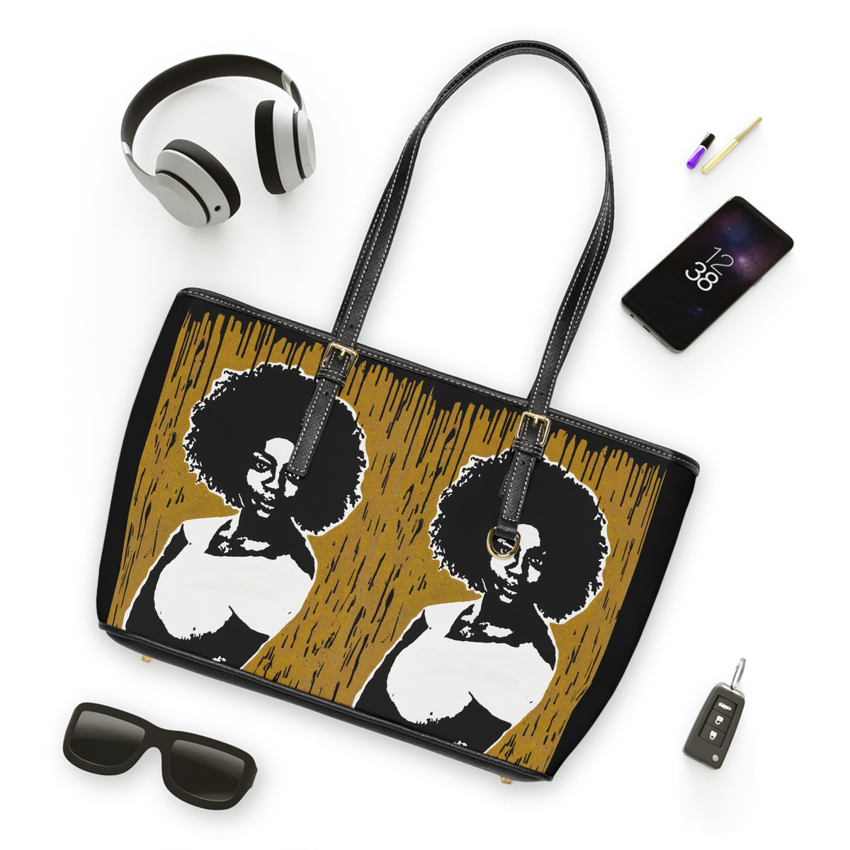 "Viola Davis Gold Series Tribute" PU Leather Shoulder Bag