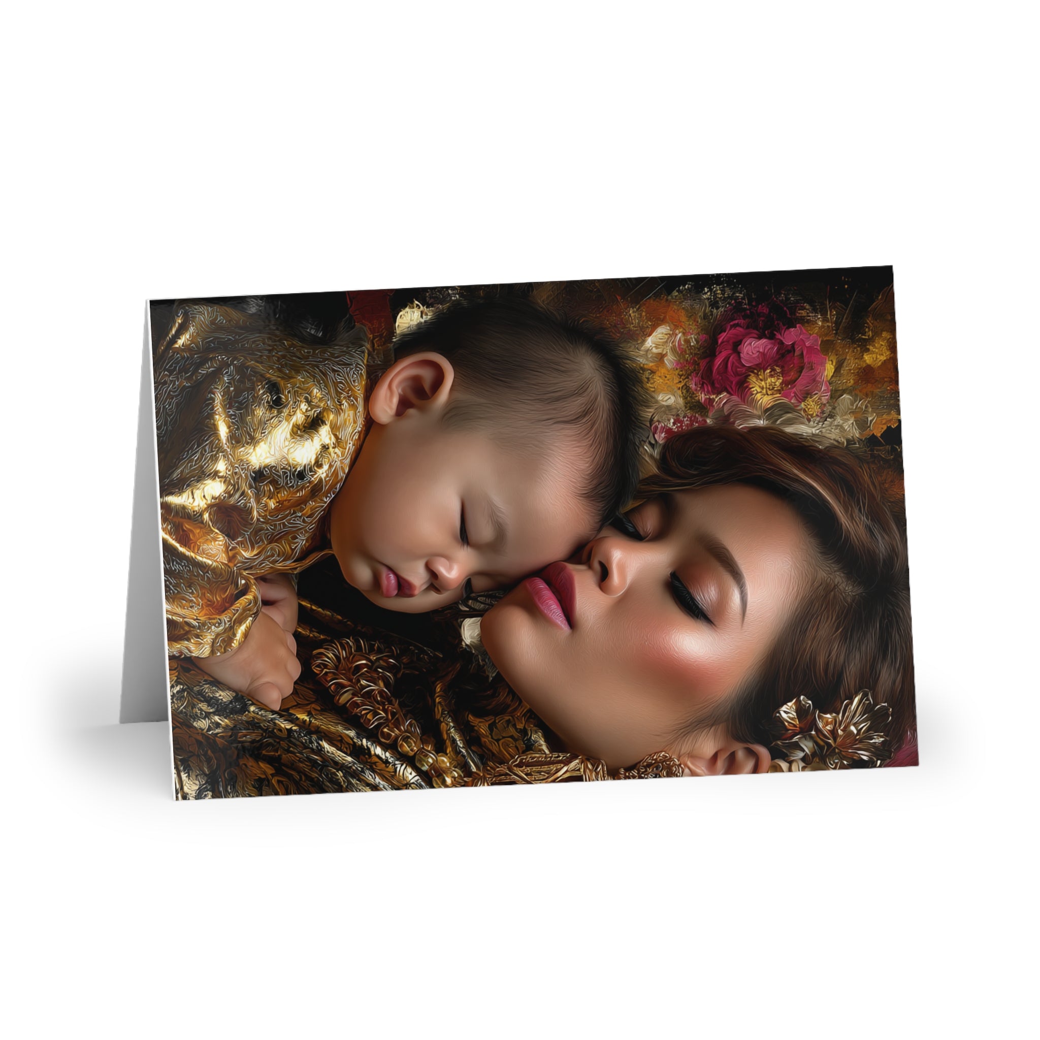 Greeting Card — Mother and Sleeping Baby Art Card (Blank Inside)