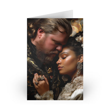 Romantic Portrait Greeting Card — Intimate Couple Art Card (Single or 10-Pack)