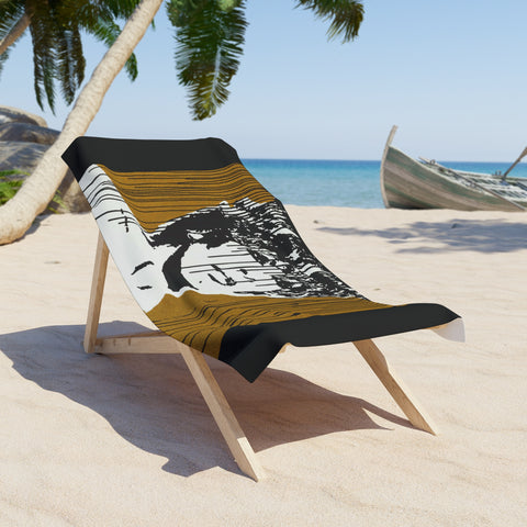 "Tina Turner Inspired Gold Series" Beach Towel with Bold Design