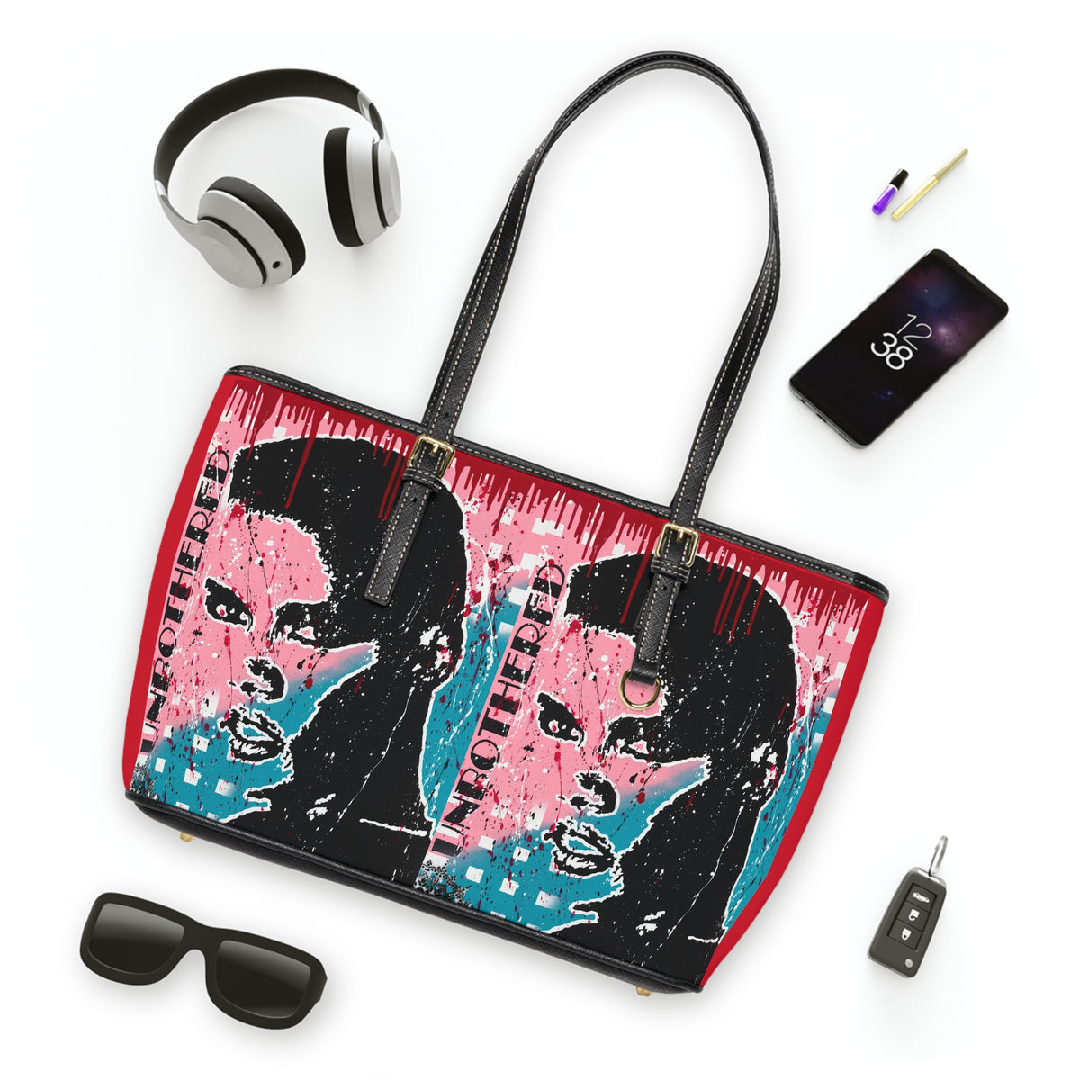 "Unbothered Tribute To Grace Jones" PU Leather Shoulder Bag