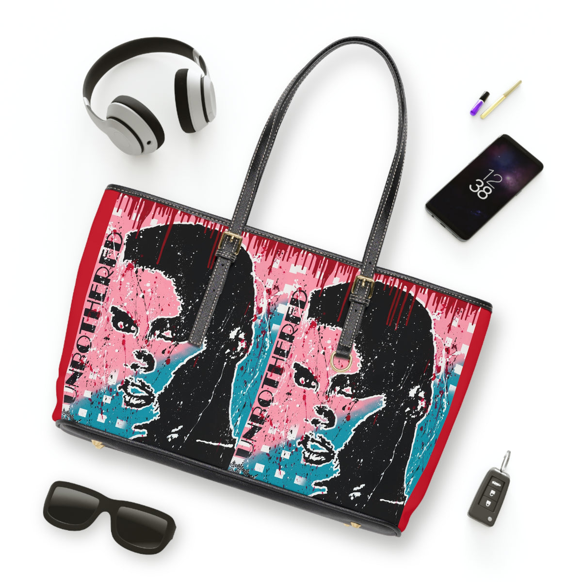 "Unbothered Tribute To Grace Jones" PU Leather Shoulder Bag