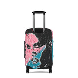 Unbothered Luggage Cover – Pink & Teal Pop Art Travel Protector