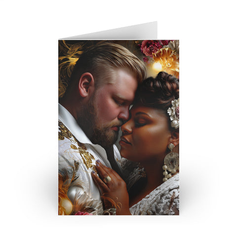 Romantic Wedding Greeting Card — Diverse Couple Love Anniversary Card (Single or Pack of 10)
