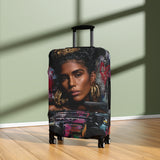 Portrait Art Luggage Cover — Bold Woman Face Travel Protector