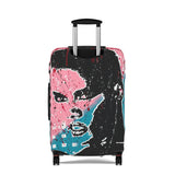 Unbothered Luggage Cover – Pink & Teal Pop Art Travel Protector