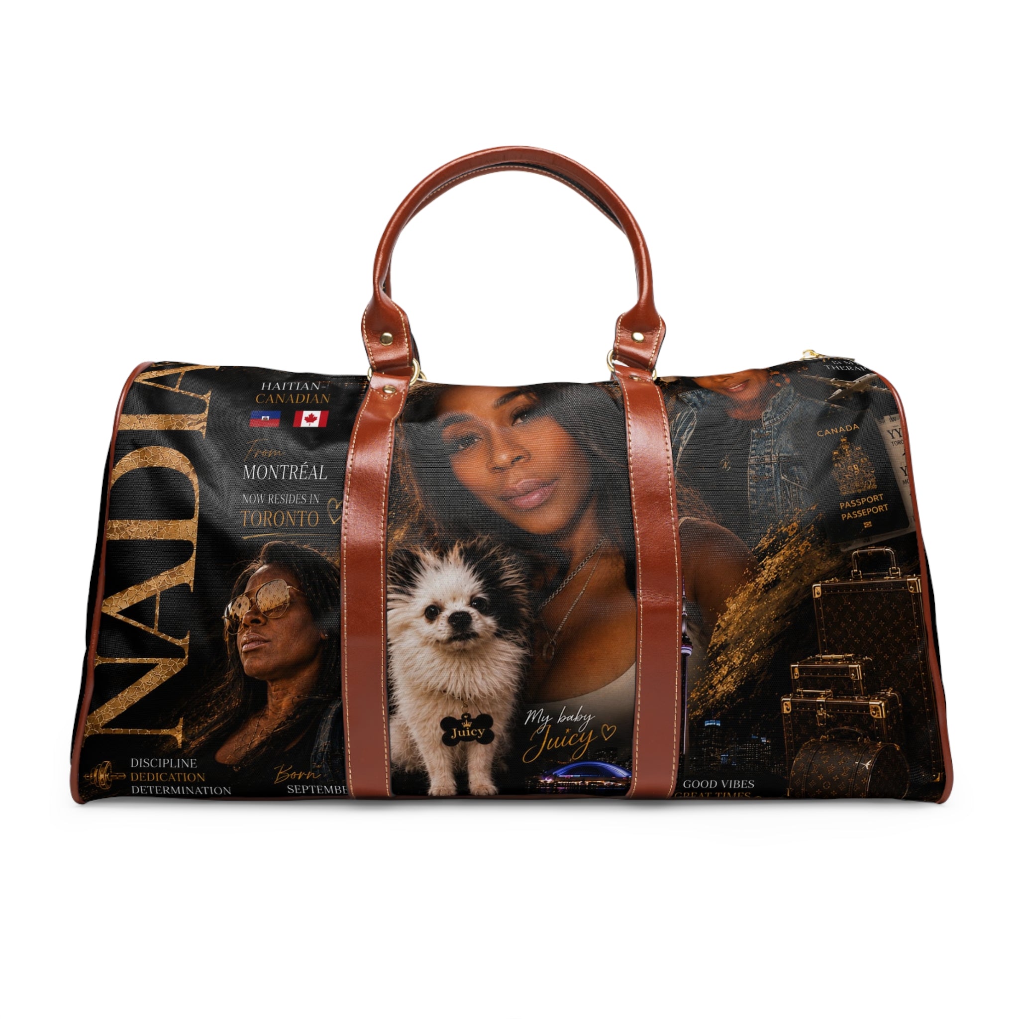 Nadia C Waterproof Travel Bag — Personalized Photo Pet & Portrait Duffle