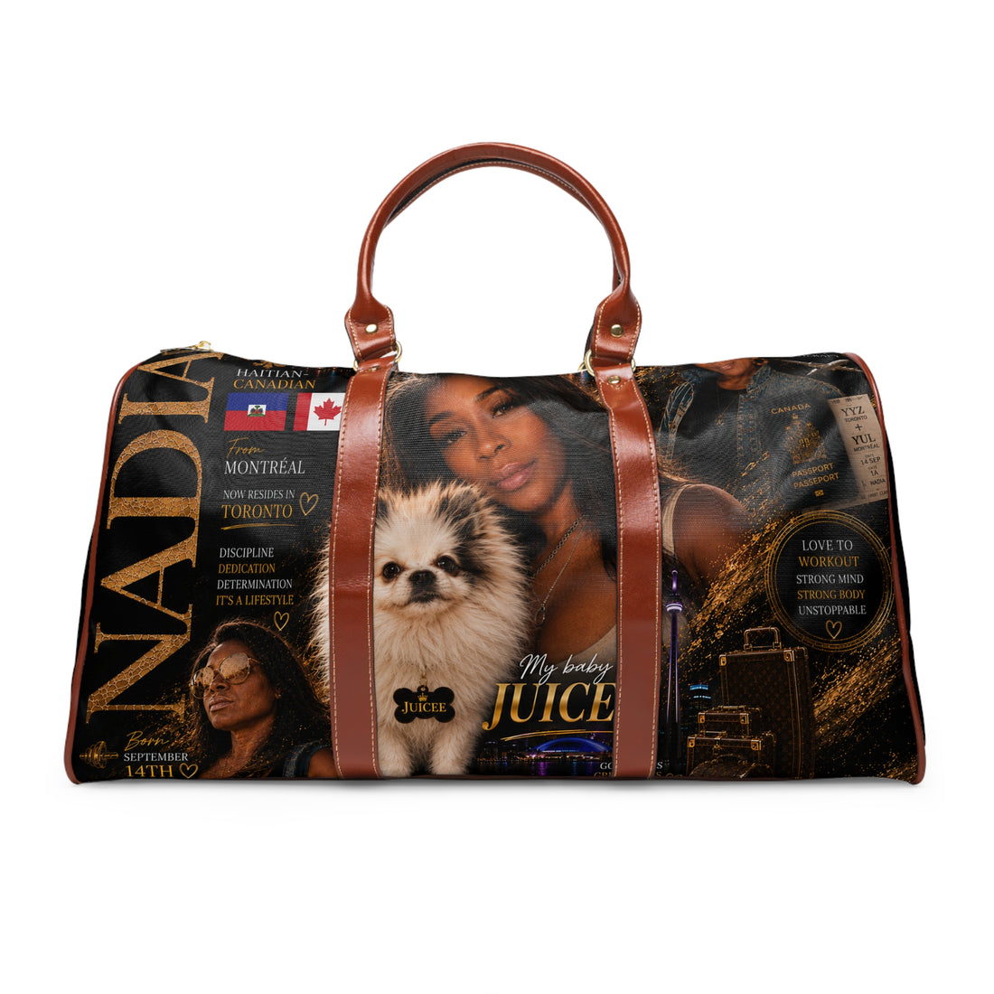 Nadia C Waterproof Travel Bag — Personalized Photo Pet & Portrait Duffle
