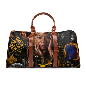 JULLY BLACK Waterproof Travel Bag — Stylish Black Heritage Portrait Weekend Duffle