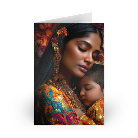 Greeting Card — Mother and Child Indian Portrait Sympathy & Celebration Card