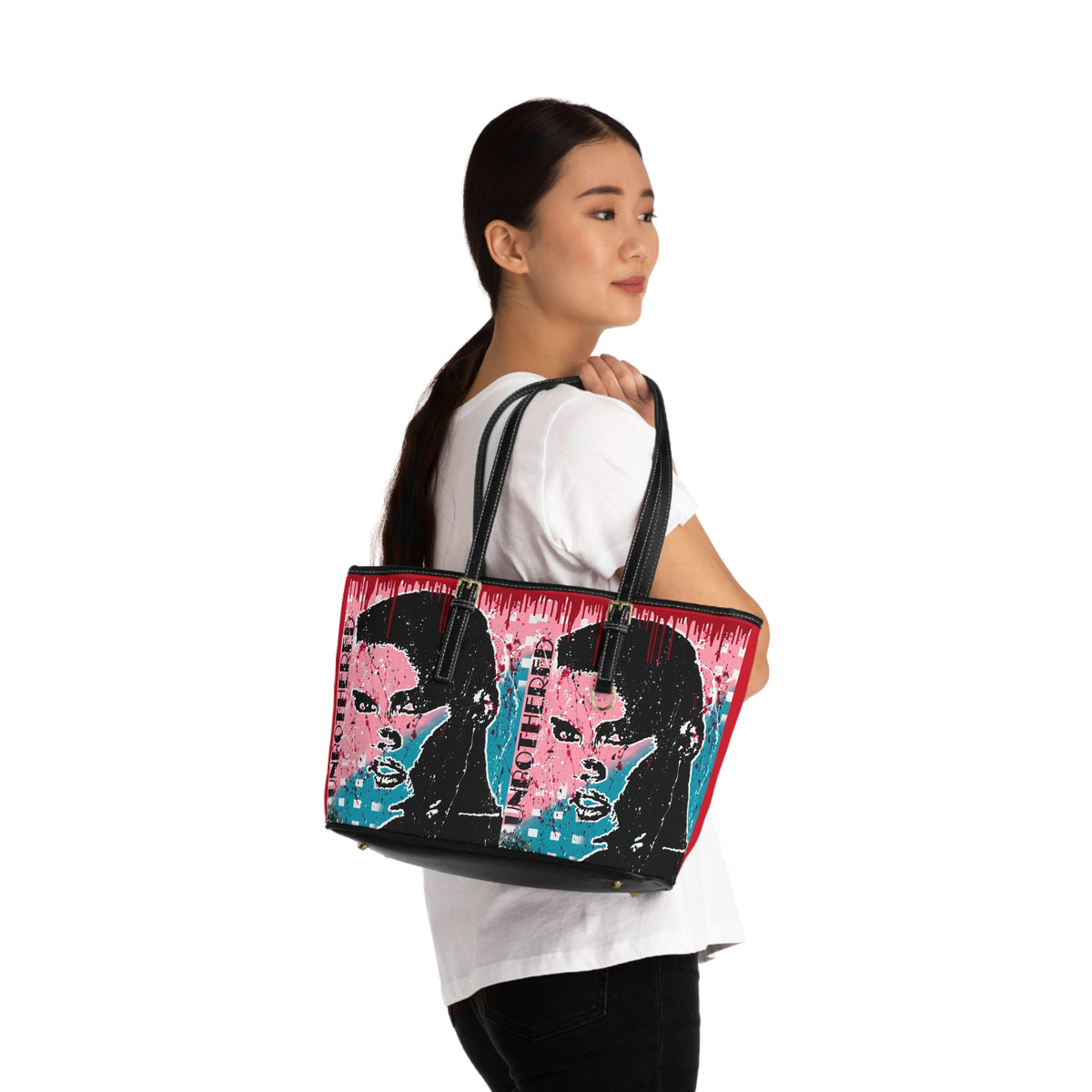 "Unbothered Tribute To Grace Jones" PU Leather Shoulder Bag