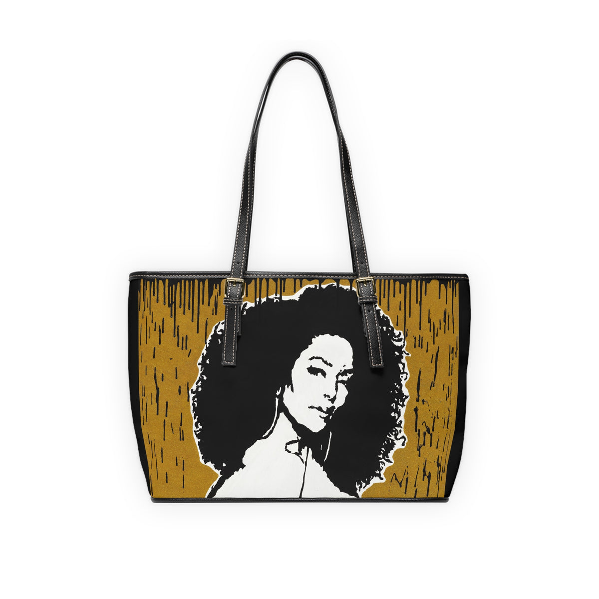 "Angela Bassett Gold Series Tribute"  PU Leather Shoulder Bag