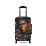 Portrait Art Luggage Cover — Bold Woman Face Travel Protector