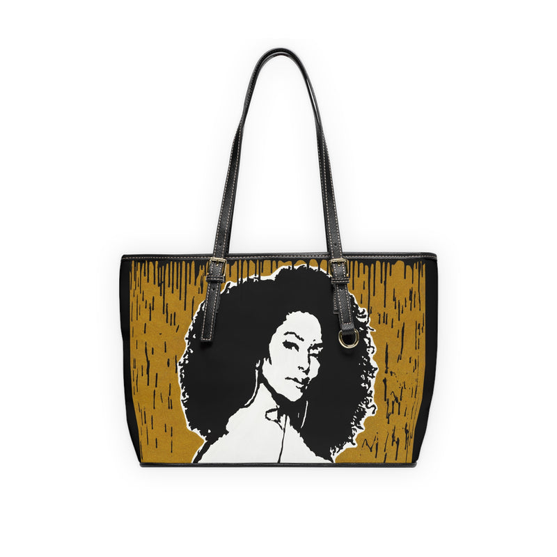 "Angela Bassett Gold Series Tribute"  PU Leather Shoulder Bag